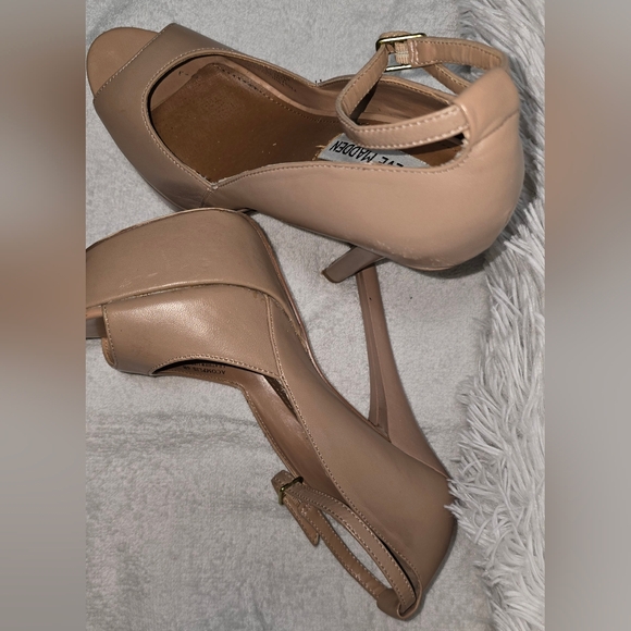 Blush Steve Madden Heels Aomplis Leather Upper S-6 - Picture 10 of 16